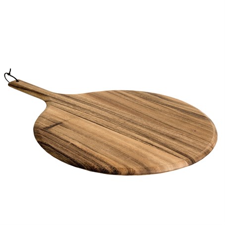Baroque Round Pizza Paddle in Rustic Acacia (14 inch Pizza)
