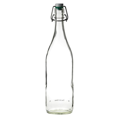 Bottle with Green Ceramic flip top 1L
