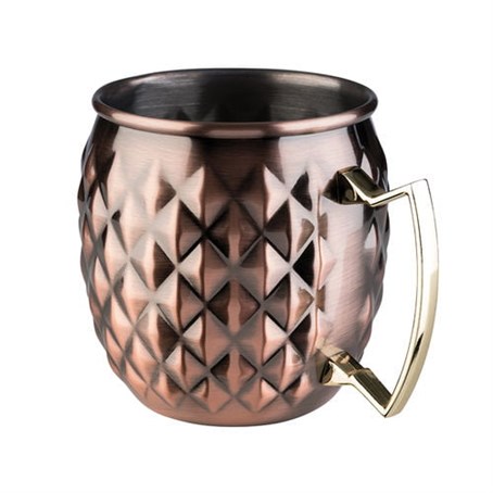 Antique Copper look Moscow Mule Barrel Mug, Stainless Steel