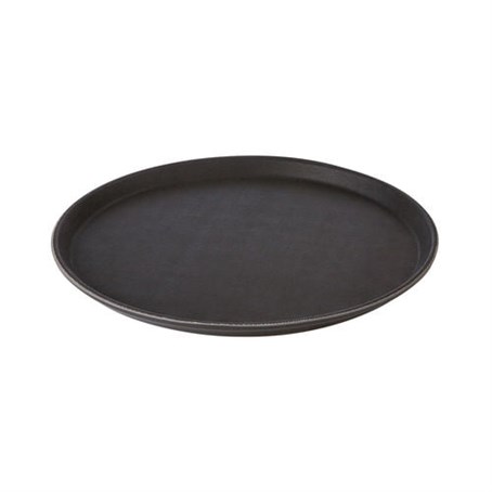 Black Round Non-Slip Tray 35.5cm