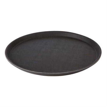 Black Round Non-Slip Tray 40.5cm