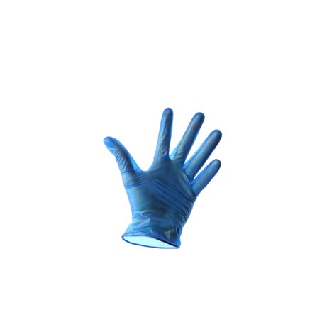 Blue Lightly Powdered Vinyl Gloves Med (100)