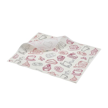 GenWare Greaseproof Paper Coffee And Cake 20 x 25cm