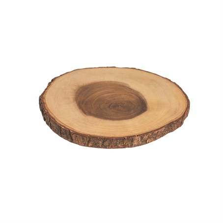 Bark Round Board in Rustic Acacia