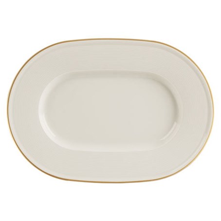 Line Gold Band Oval Plate 34cm