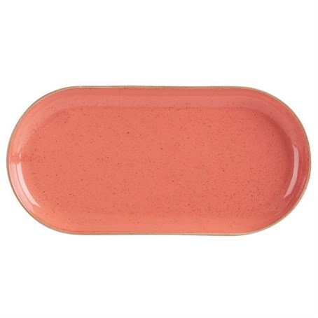 Coral Narrow Oval Plate 32x20cm/12.5x8"