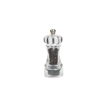 Capstan Slim-Line Pepper Mill In Clear Acrylic With Satin Finish Knob