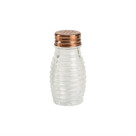 Beehive Glass Salt / Pepper Shaker With Copper Finish Top (80ml Capacity)