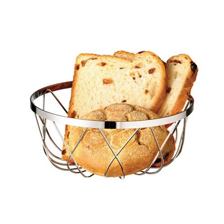 Chrome Plated Bread Basket. Stackable. (18cm)