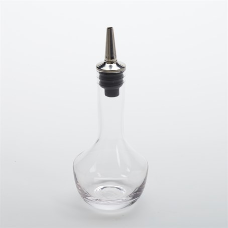 Glass Bitter Bottle, Stainless Steel, Silicone Dasher, 4 oz