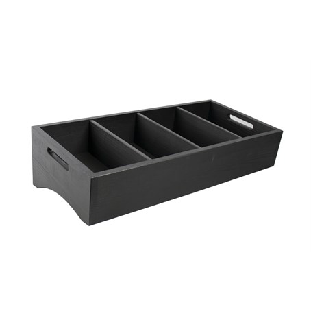 Black Lacquer Tilted Cutlery Box