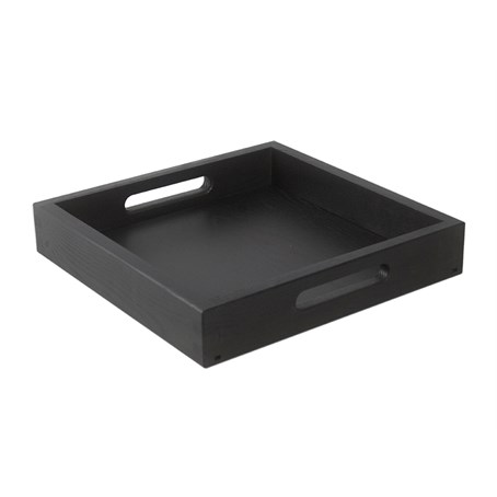 Black Lacquer Serving Tray with Handles
