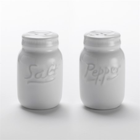 Salt & Pepper Set, Ceramic, Mason Jar, 2 oz