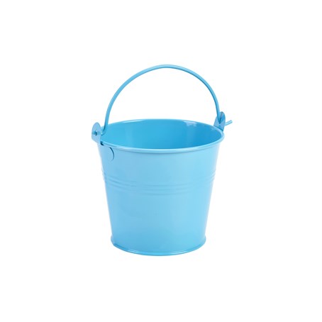 Galvanised Steel Serving Bucket 10cm Dia Blue