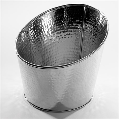 Beverage Tub, Stainless Steel, Hammered, Angled