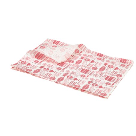 Greaseproof Paper Red Steak House Design 25 x 35cm