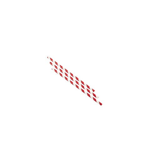 Paper Straws Red and White Stripes 20cm (500pcs)
