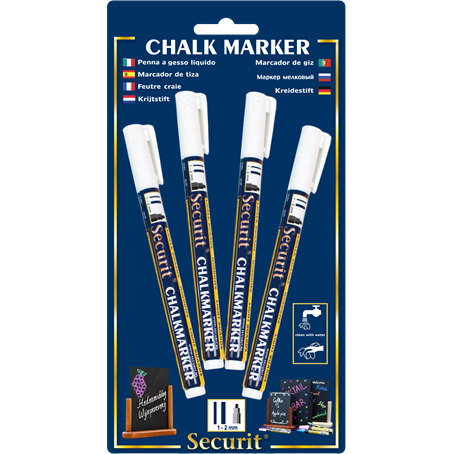 Chalk markers 4 Pack White Small