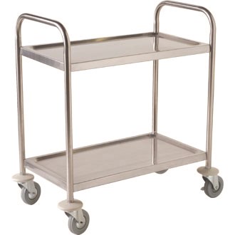Stainless Steel Trolley 85.5L X 53.5W X 93.3H-2 Shelves