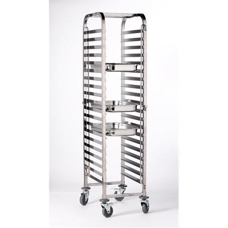 Stainless Steel. Gastronorm 1/1 Trolley 20 Shelves