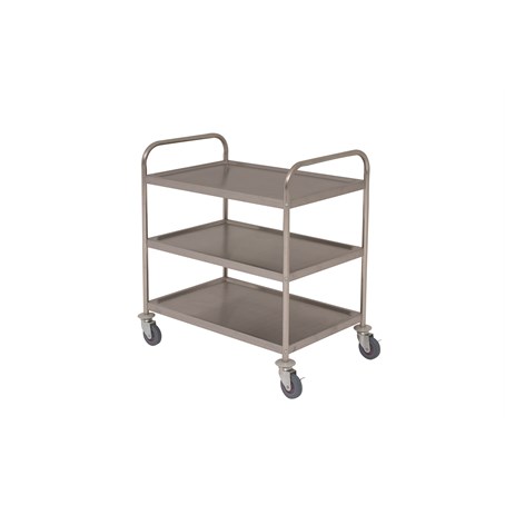 Fully Welded Stainless Steel Trolley - 3 Shelves